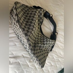 Black and Cream Women's Shoulder Bag